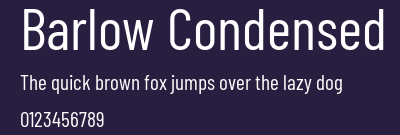 Barlow Condensed Preview