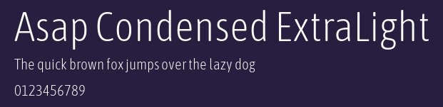 Asap Condensed ExtraLight Preview