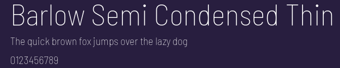Barlow Semi Condensed Thin Preview
