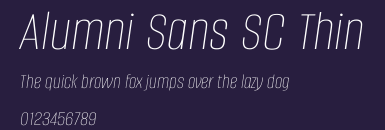Alumni Sans SC Thin Preview