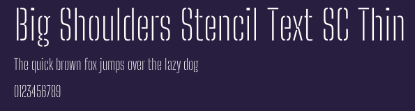 Big Shoulders Stencil Text SC Thin Preview