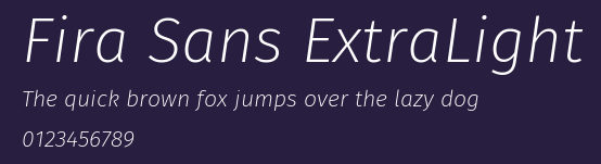Fira Sans ExtraLight Preview