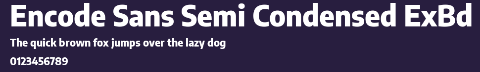 Encode Sans Semi Condensed ExBd Preview