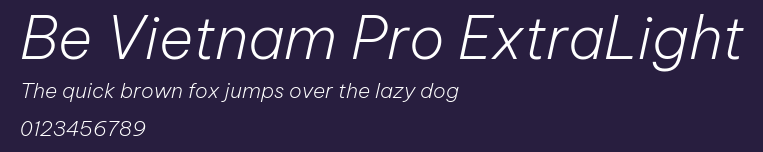 Be Vietnam Pro ExtraLight Preview