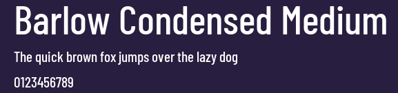 Barlow Condensed Medium Preview