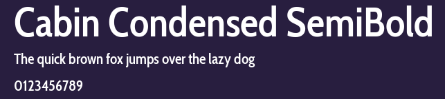 Cabin Condensed SemiBold Preview