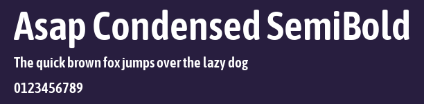 Asap Condensed SemiBold Preview
