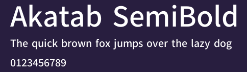 Akatab SemiBold Preview