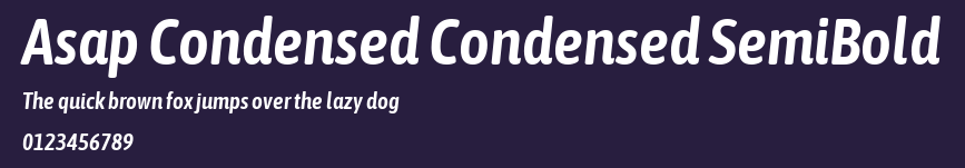 Asap Condensed Condensed SemiBold Preview