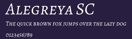 Alegreya SC Preview