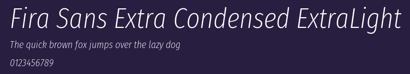 Fira Sans Extra Condensed ExtraLight Preview