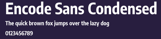 Encode Sans Condensed Preview