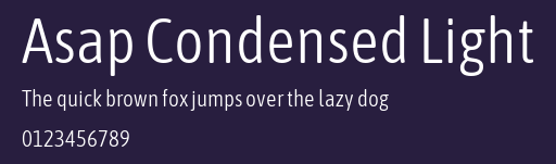 Asap Condensed Light Preview
