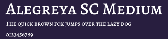 Alegreya SC Medium Preview