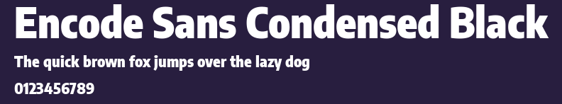 Encode Sans Condensed Black Preview