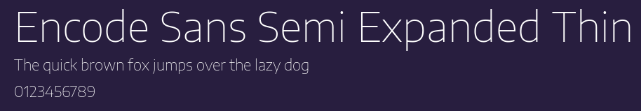 Encode Sans Semi Expanded Thin Preview