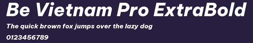 Be Vietnam Pro ExtraBold Preview