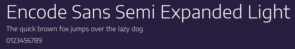 Encode Sans Semi Expanded Light Preview
