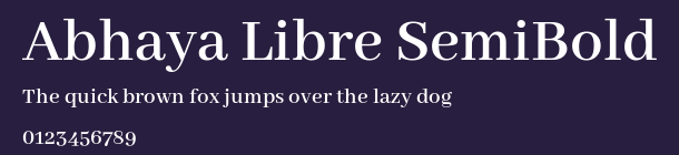 Abhaya Libre SemiBold Preview