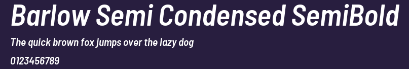 Barlow Semi Condensed SemiBold Preview