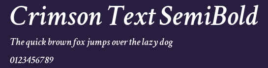 Crimson Text SemiBold Preview