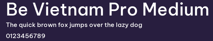 Be Vietnam Pro Medium Preview