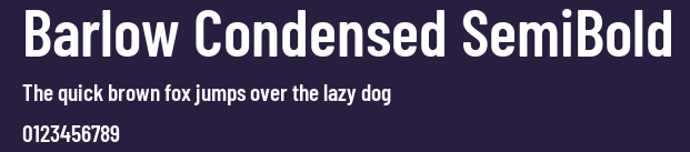 Barlow Condensed SemiBold Preview