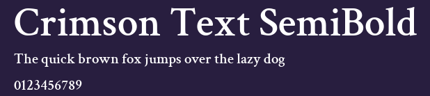 Crimson Text SemiBold Preview