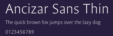 Ancizar Sans Thin Preview