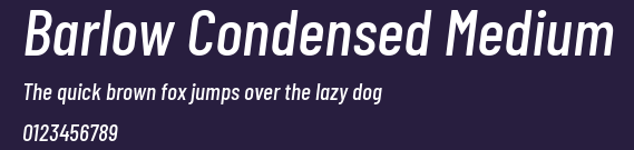 Barlow Condensed Medium Preview