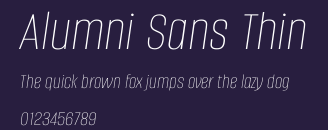 Alumni Sans Thin Preview