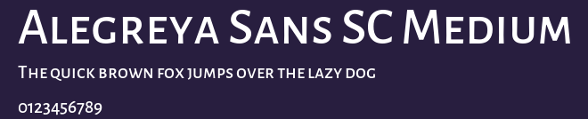 Alegreya Sans SC Medium Preview