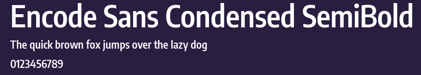 Encode Sans Condensed SemiBold Preview
