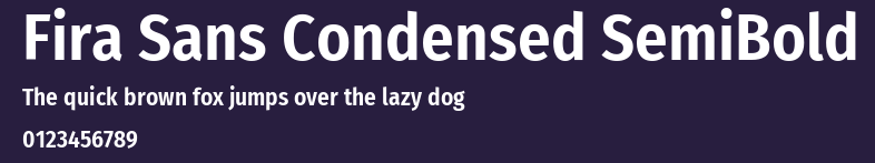 Fira Sans Condensed SemiBold Preview