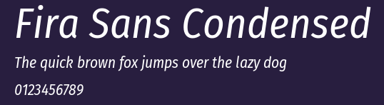 Fira Sans Condensed Preview