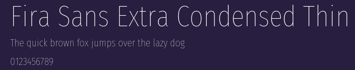Fira Sans Extra Condensed Thin Preview