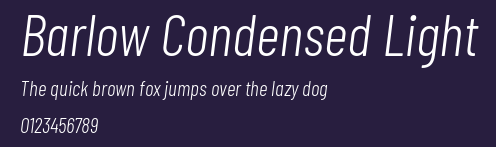 Barlow Condensed Light Preview