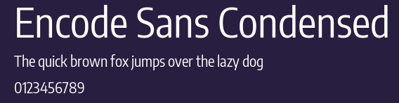 Encode Sans Condensed Preview