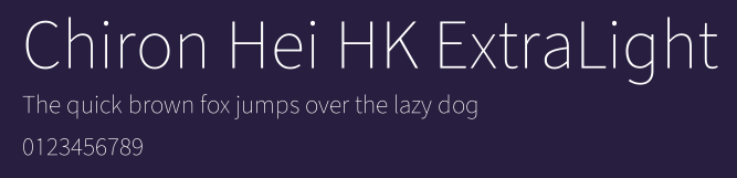 Chiron Hei HK ExtraLight Preview