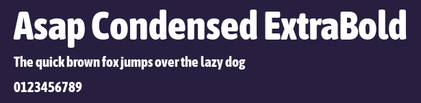Asap Condensed ExtraBold Preview