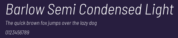Barlow Semi Condensed Light Preview