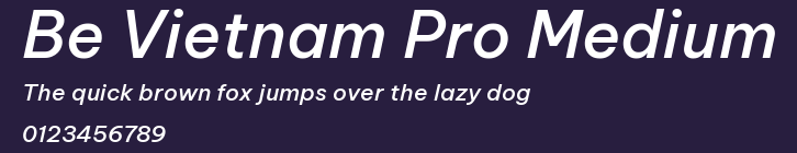 Be Vietnam Pro Medium Preview