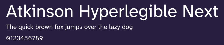 Atkinson Hyperlegible Next Preview