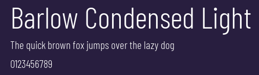 Barlow Condensed Light Preview