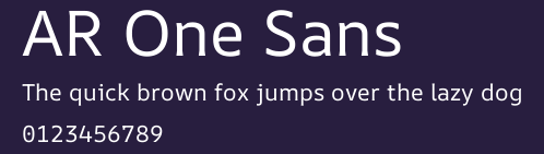 AR One Sans Preview