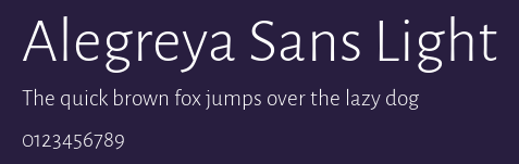Alegreya Sans Light Preview