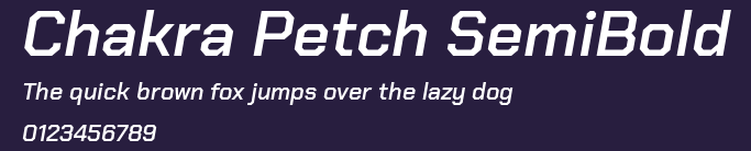 Chakra Petch SemiBold Preview