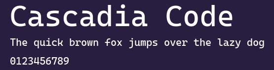 Cascadia Code Preview