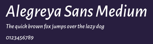 Alegreya Sans Medium Preview