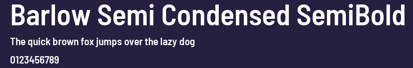 Barlow Semi Condensed SemiBold Preview